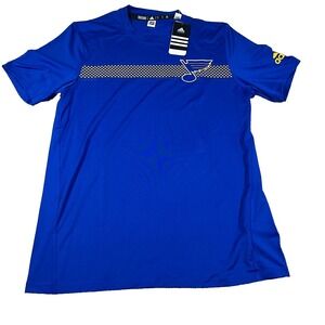 Adidas Mens Size M Blue St Louis Blues Aeroready Ice Hockey Training‎ Tee NWT